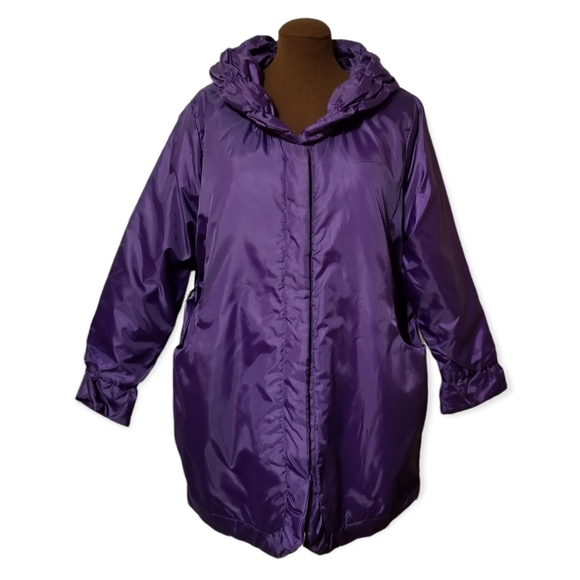 Purple Belted Jacket Woman's Size L - Picture 1 of 14